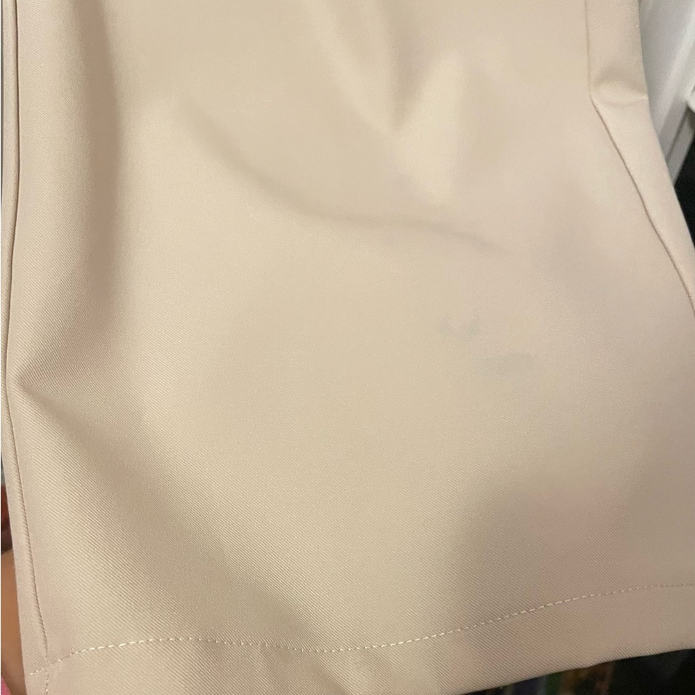 Wide-Leg Cream Dress Pants with Front Pleats - Picture 7 of 7